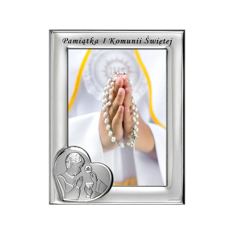 Ramka komunijna na zdjęcia Prezent na komunię dla chłopca z grawerem Beltrami