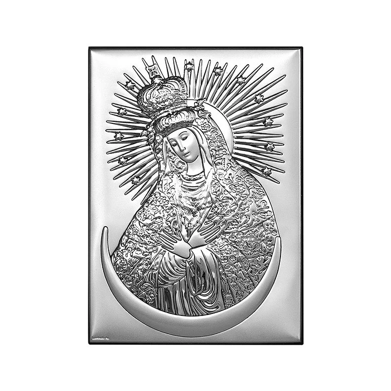 Madonna Ostrobramska obrazek srebrny z grawerem Beltrami