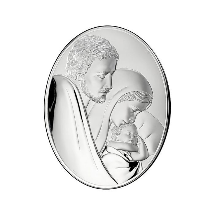 Święta Rodzina Obrazek srebrny z grawerem Mida Argenti