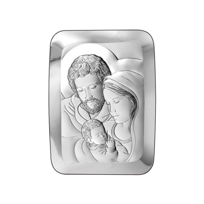 Święta Rodzina Obrazek srebrny z grawerem Beltrami