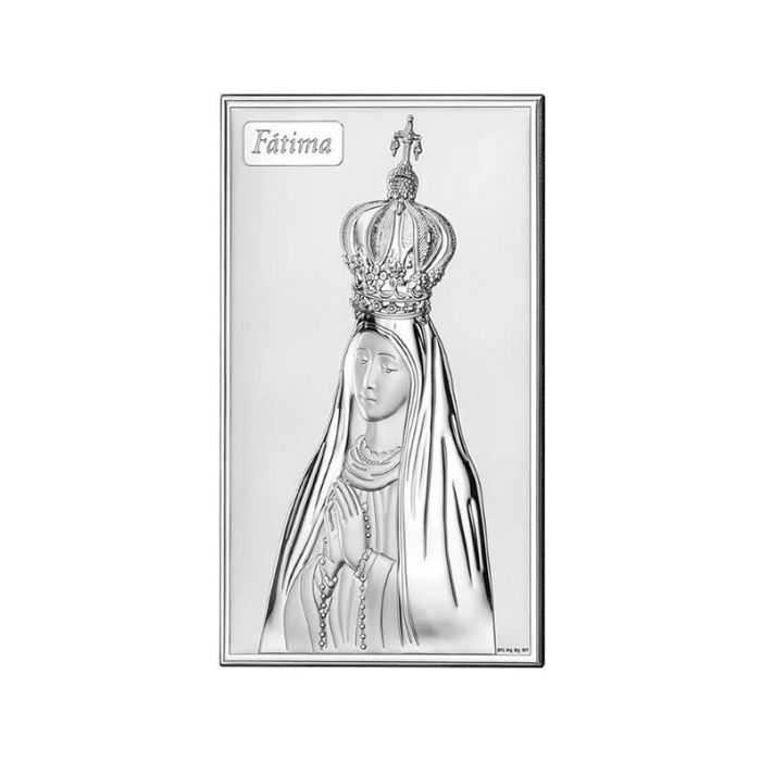 Matka Boska Fatimska srebrna ikona z grawerem Valenti & Co