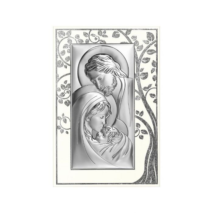 Święta Rodzina obraz srebrny na panelu z grawerem Beltrami