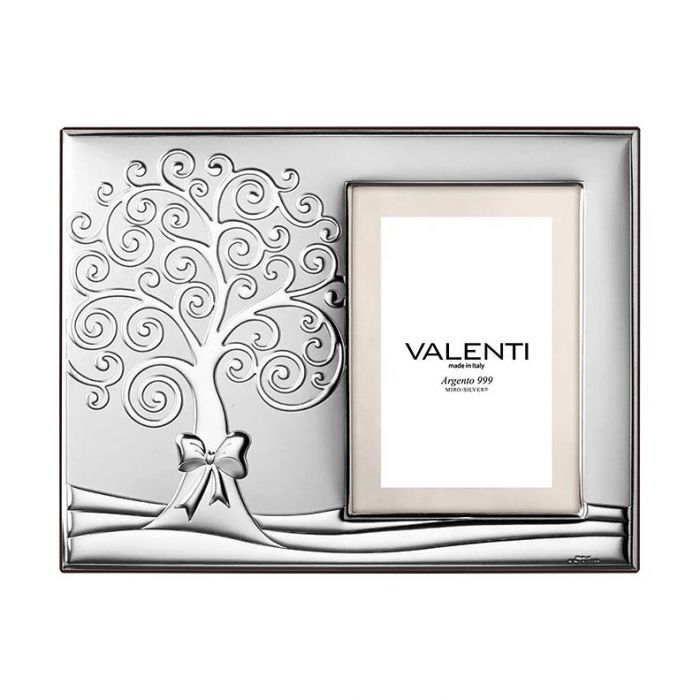 Srebrna ramka na zdjęcie z drzewkiem szczęścia z grawerem Valenti & Co