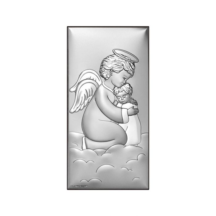 Anioł Stróż przy dziecku Obrazek na chrzest i roczek z grawerem Beltrami