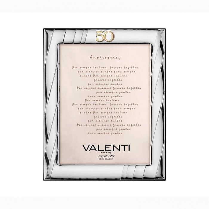 Srebrna ramka na zdjęcie Pamiątka na 50 Rocznicę Ślubu z grawerem Valenti & Co