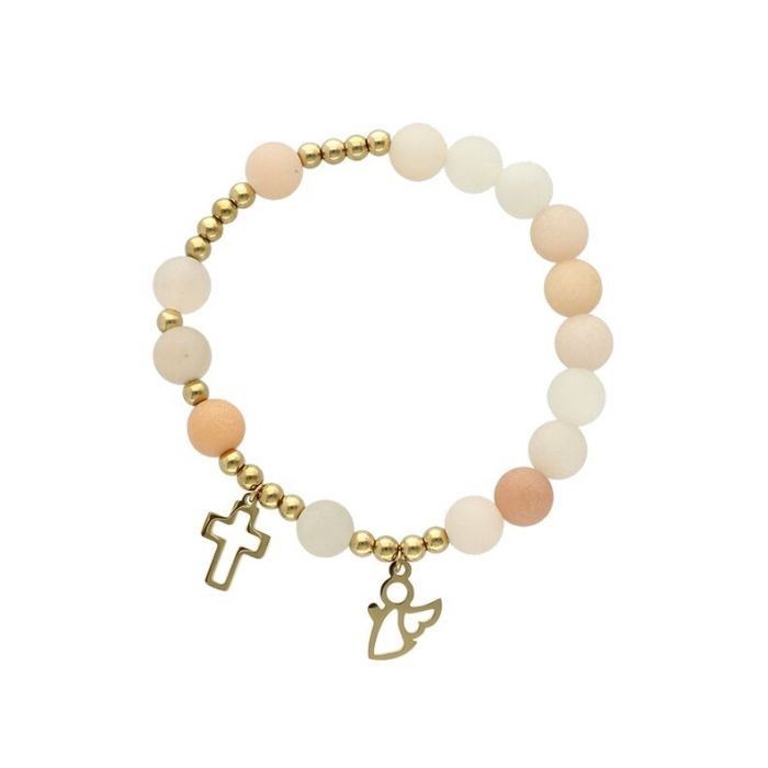 Różaniec bransoletka z kamieni naturalnych z grawerem Yvon